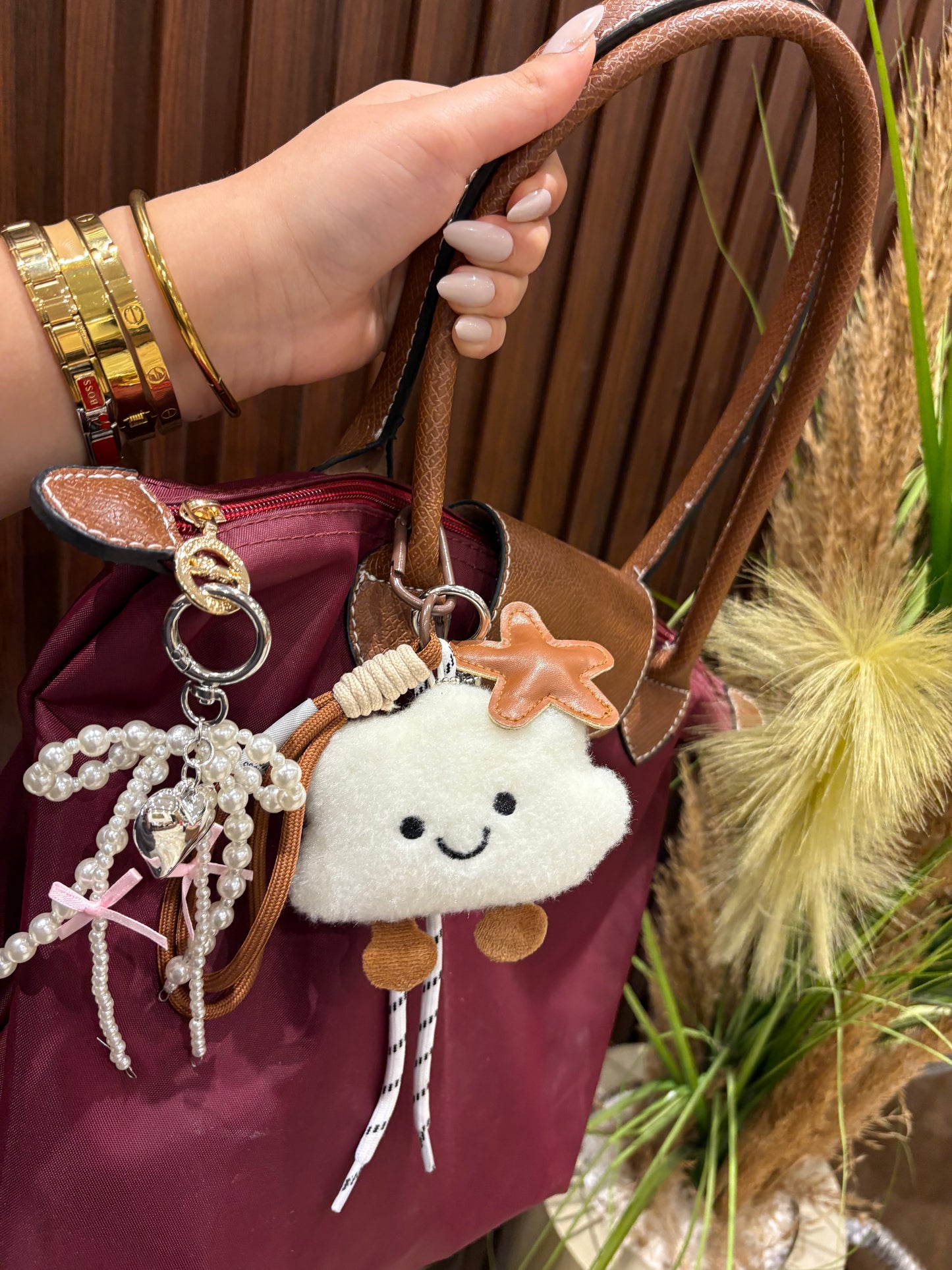 Cloud chain bag charm