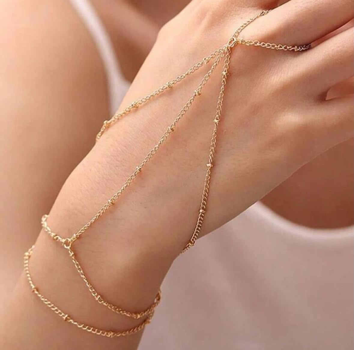 Beaded hand chain