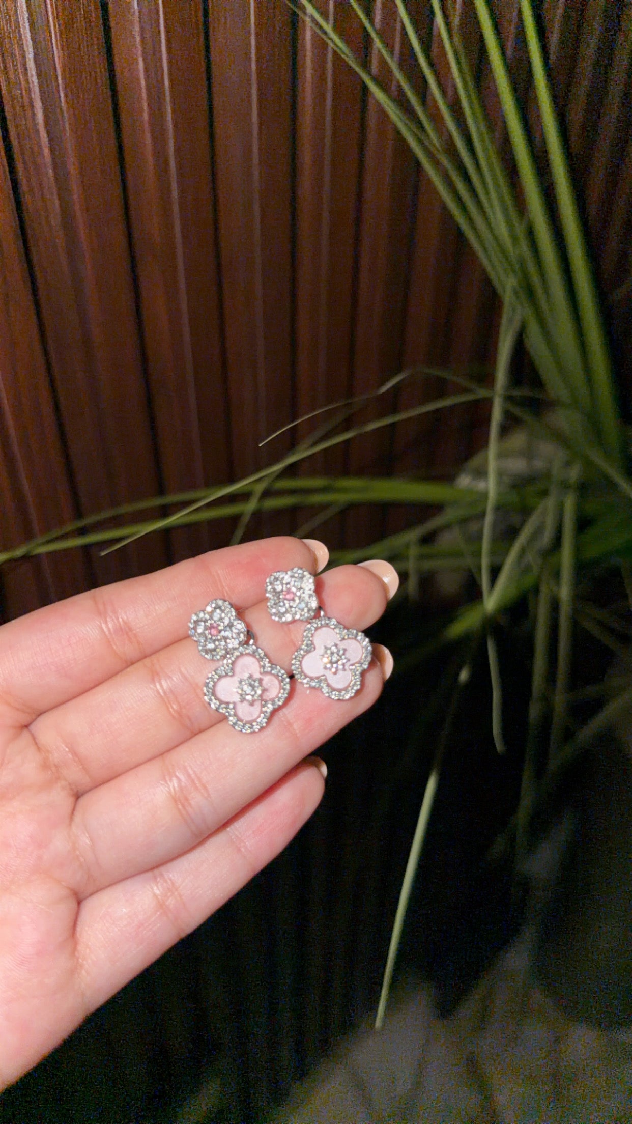 Pink vanclef earrings