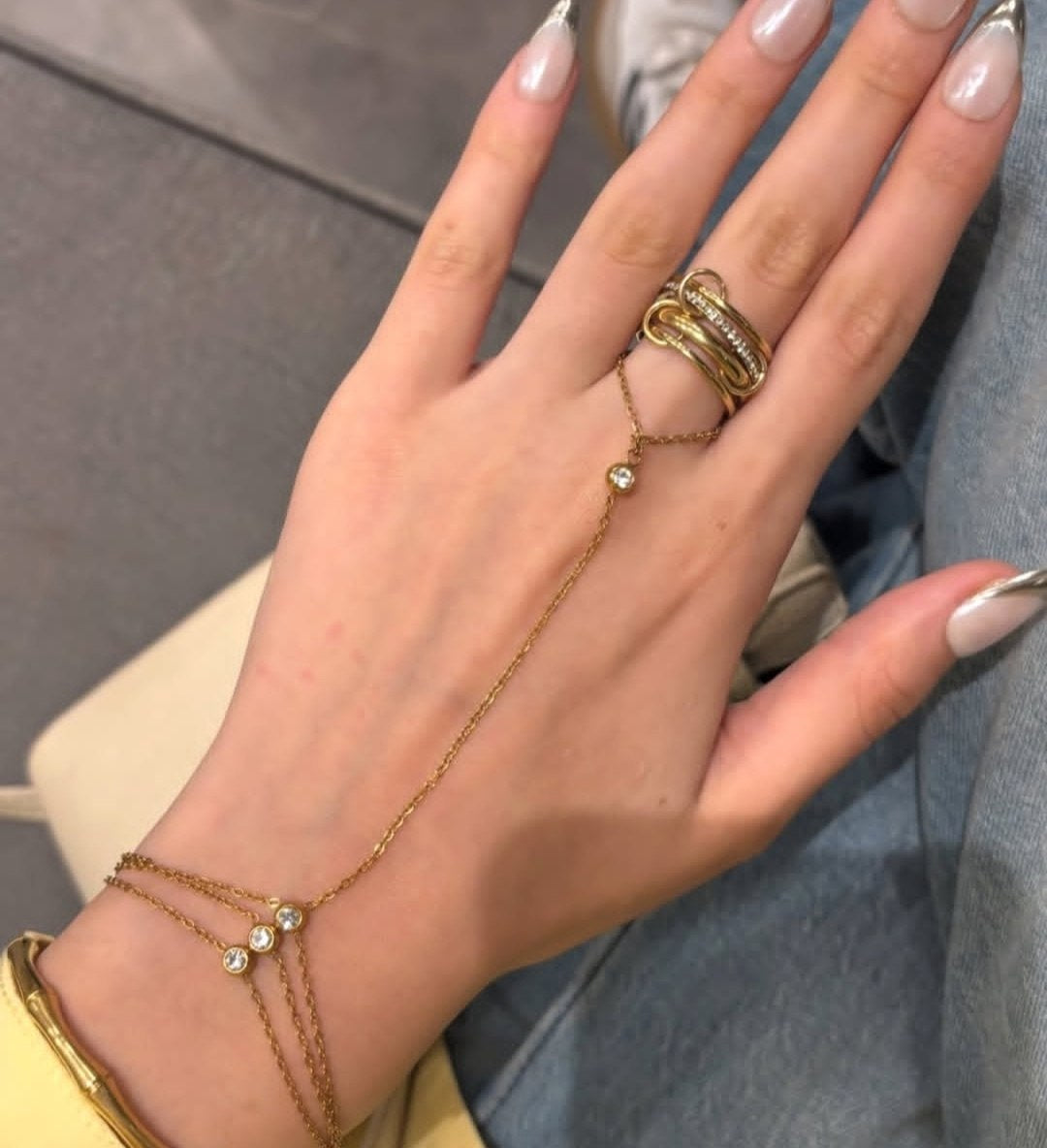 Crystals hand chain