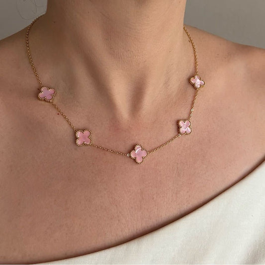 Shiny pink vanclef necklace