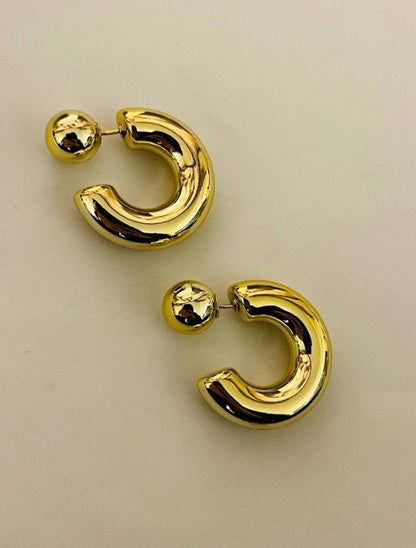 Chunky gold hoop earrings