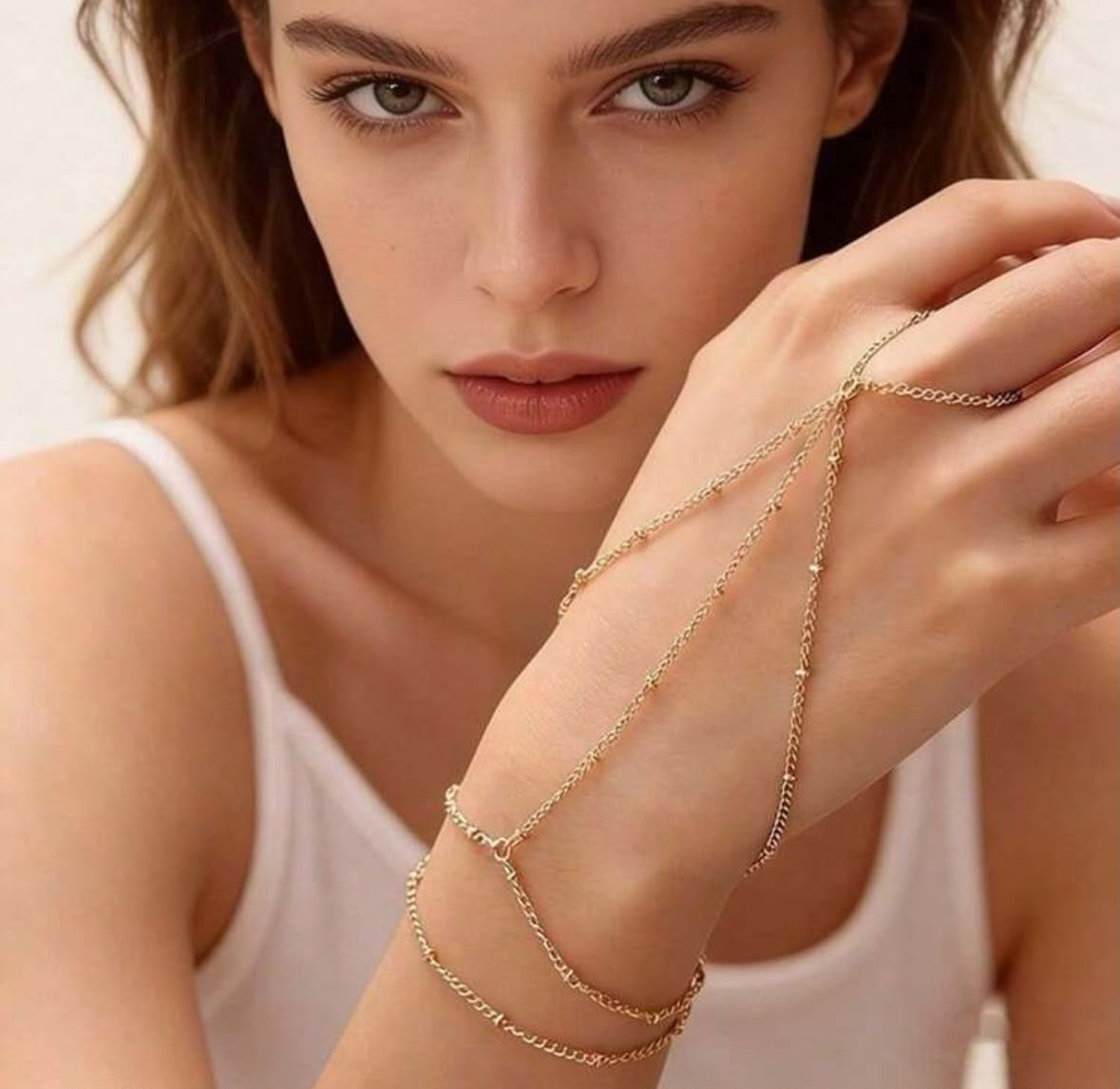 Beaded hand chain