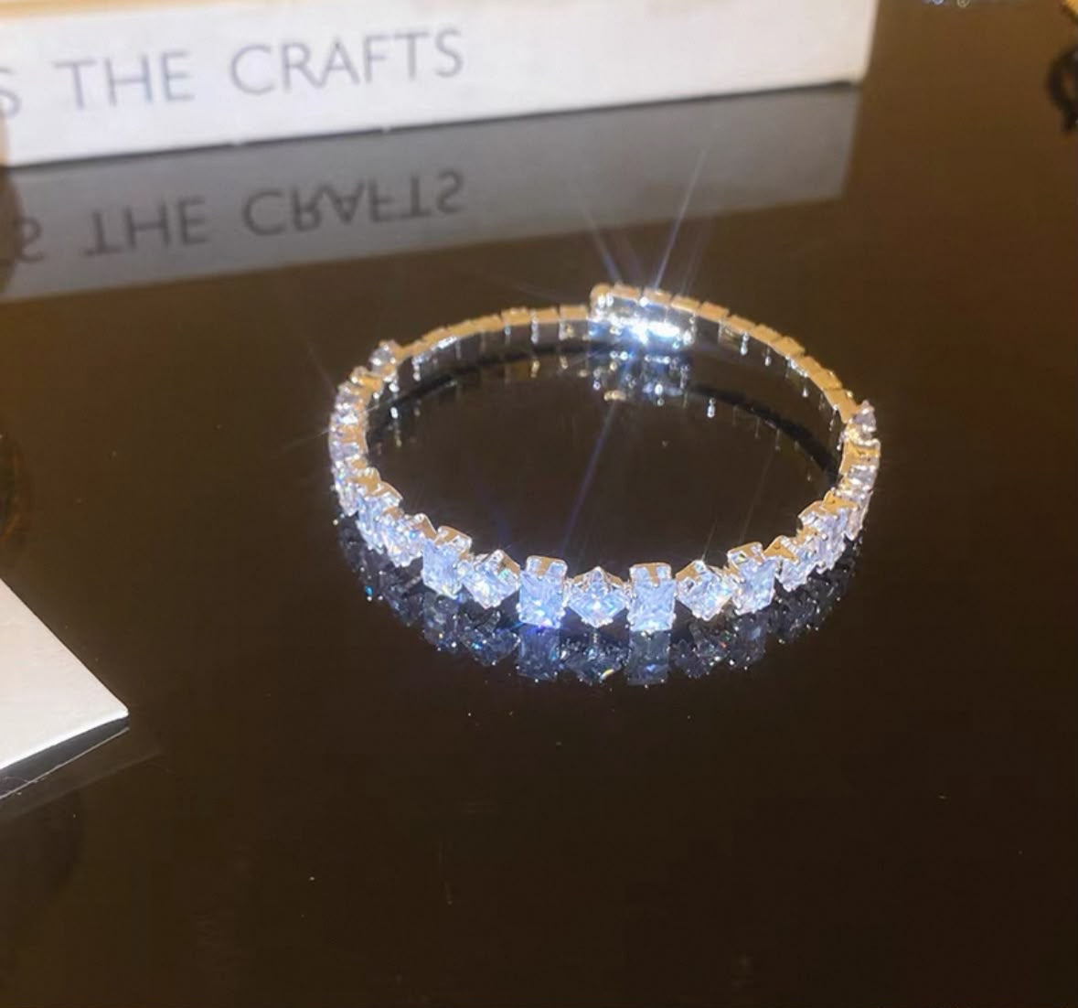 Silver diamonds bracelet