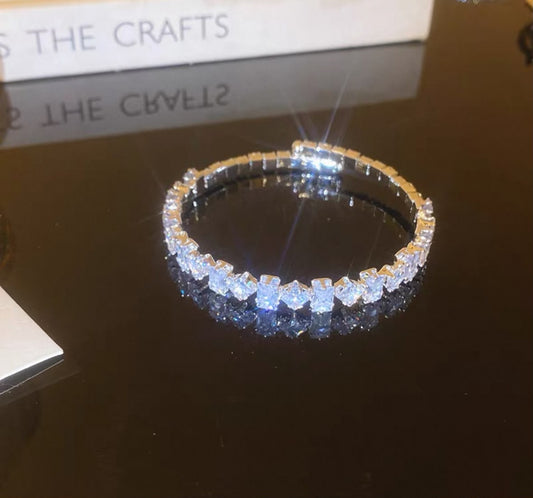 Silver diamonds bracelet