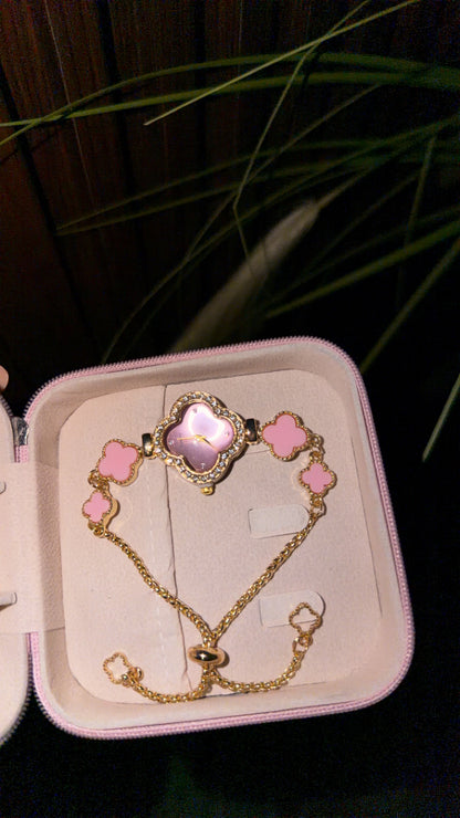 Alhambra watch pink with gold