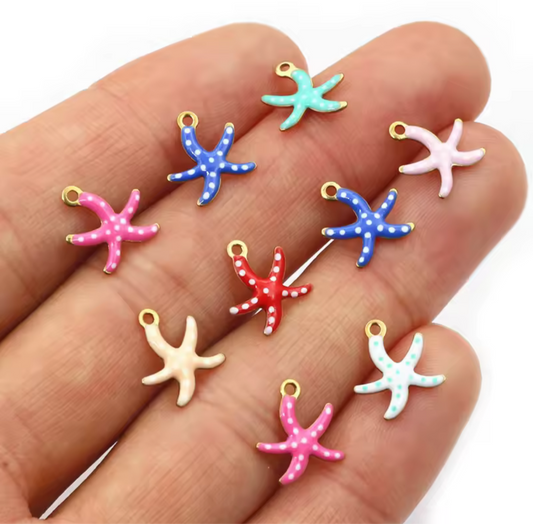 Red starfish charm