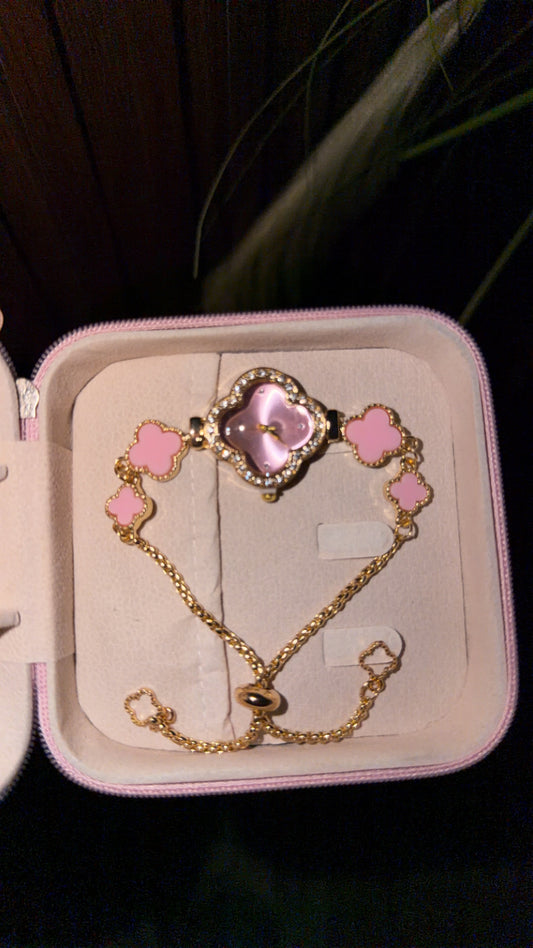 Alhambra watch pink with gold