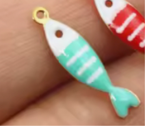 Mint green fish charm