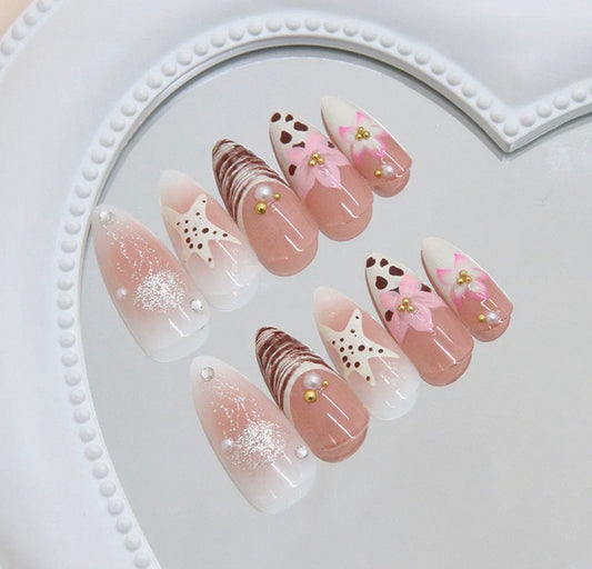 Summer nails 24pcs