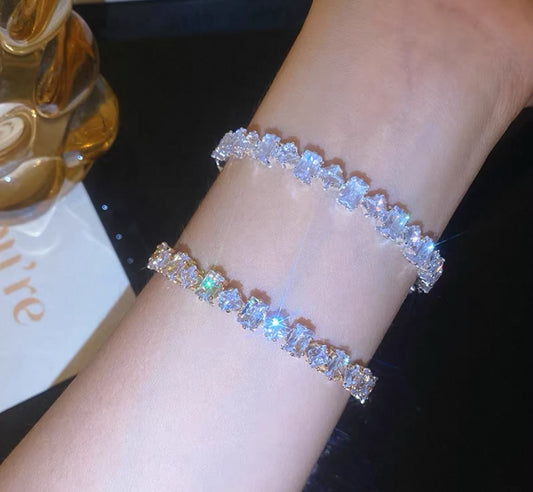 Silver diamonds bracelet