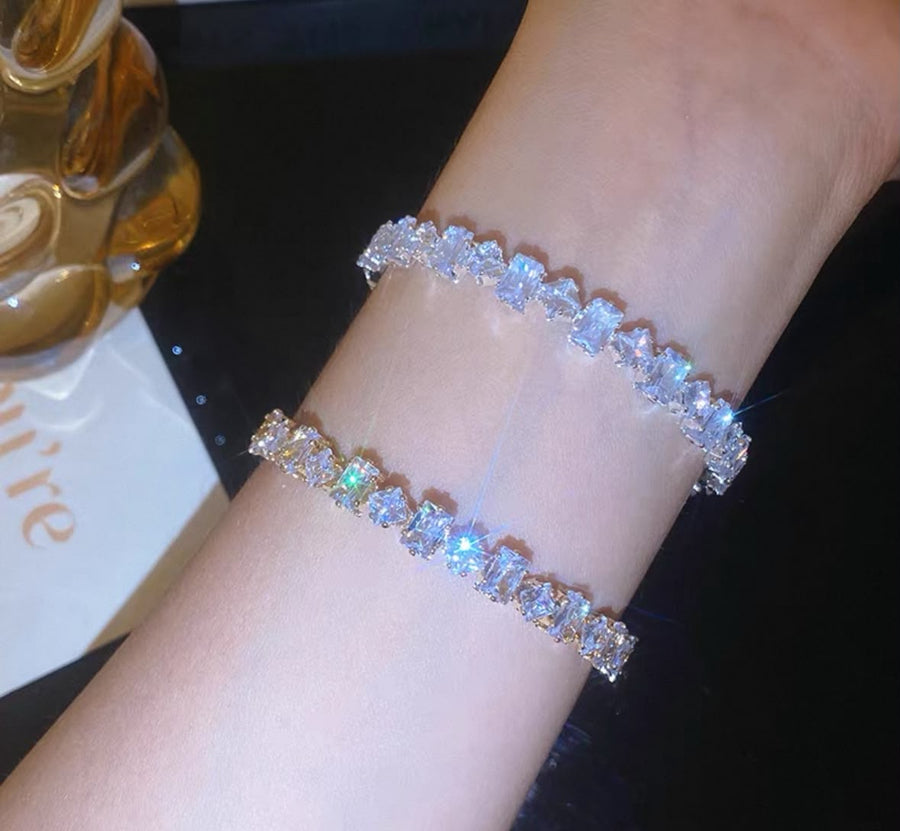 Silver diamonds bracelet