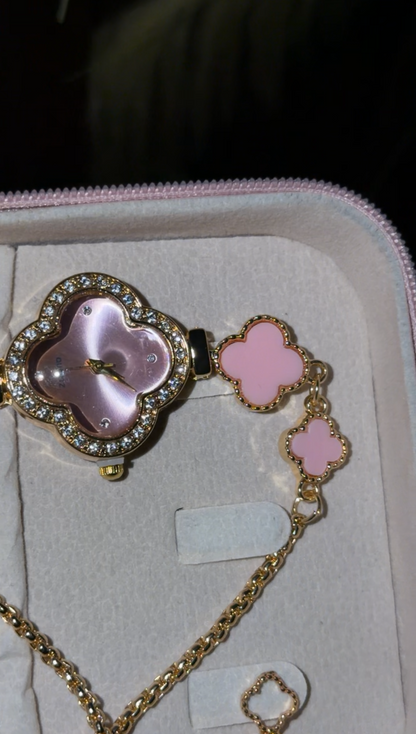 Alhambra watch pink with gold