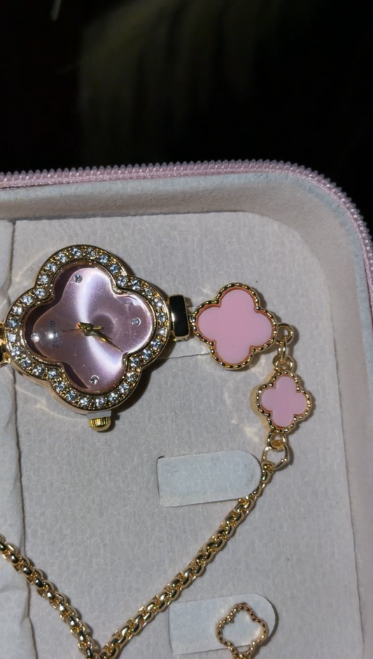 Alhambra watch pink with gold