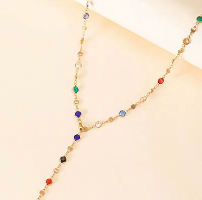 Colorful gold drop necklace the most loved piece