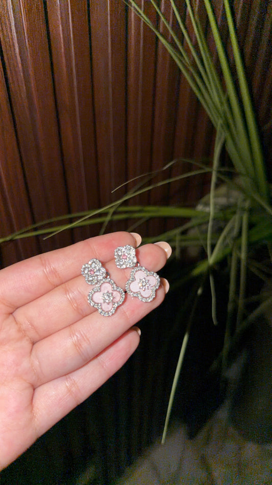 Pink vanclef earrings