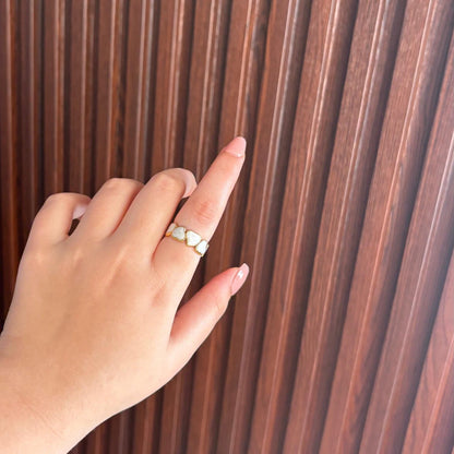 Heart enamel open ring