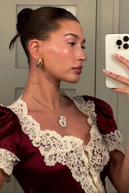 Hoops set 2 earrings Hailey Bieber inspired