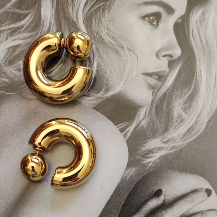 Chunky gold hoop earrings