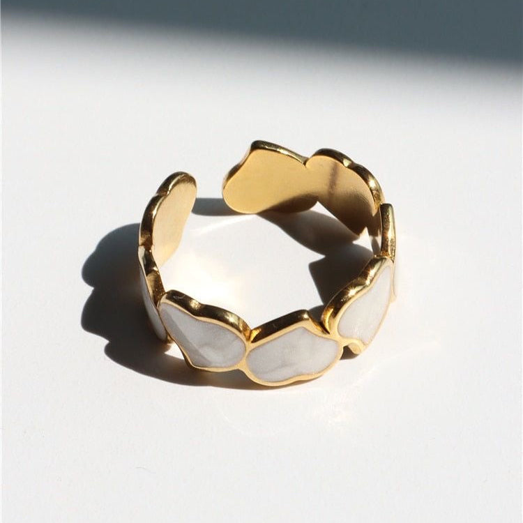Heart enamel open ring